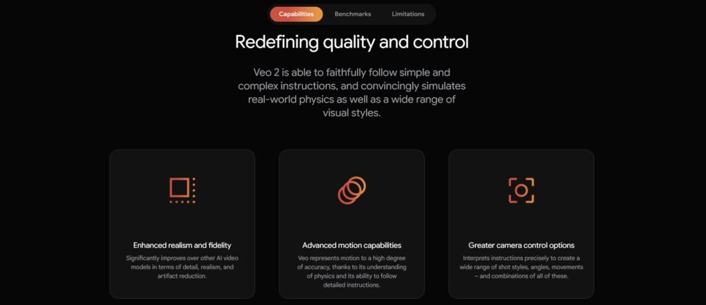 veo 2 웹사이트 홈페이지