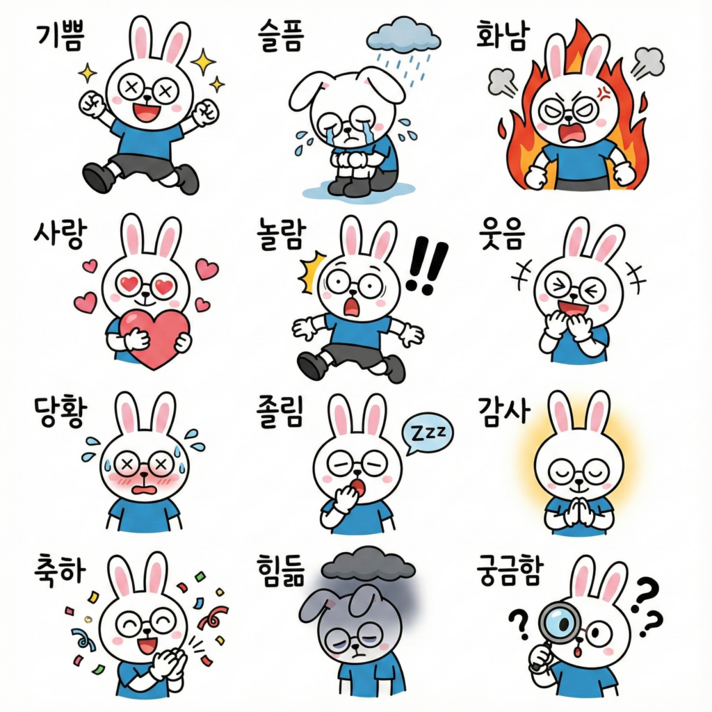 AI 이모티콘 12종 만드는 AI 프롬프트 1 AI 트렌드 마스터 이모티콘