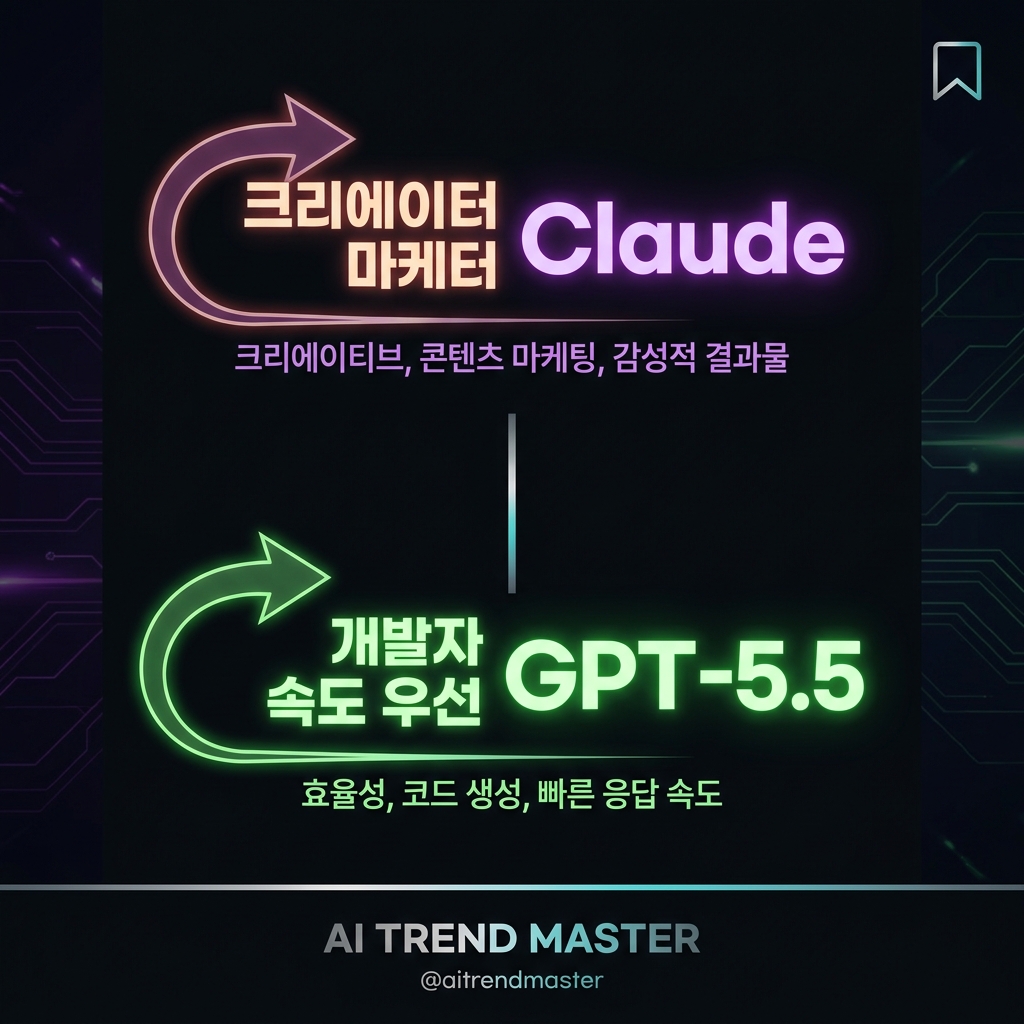 AI 툴 선택 가이드 — 크리에이터·마케터는 Claude, 개발자·속도 우선은 GPT-5.5