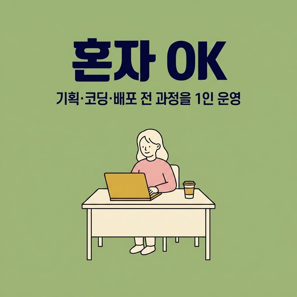 !혼자 OK — 기획·코딩·배포 전 과정을 1인 운영
