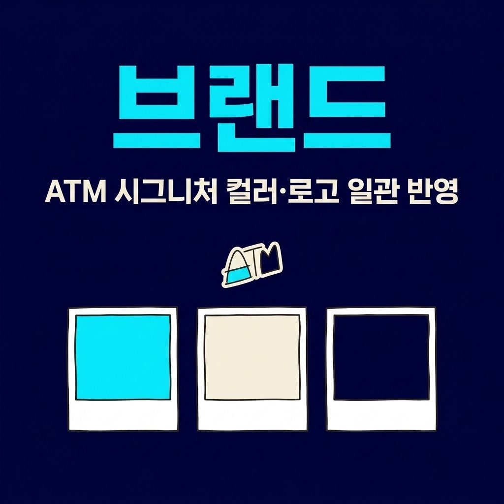 !브랜드 — ATM 시그니처 컬러·로고 일관 반영